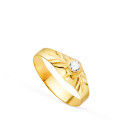 18K SOLITARIO ORO AMARILLO PEQUEÑO BEBE O MEÑIQUE CIRCONITA REDONDA 2,5MM