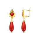 18K PENDIENTES ORO AMARILLO CUBANAS CORAL 30X9 MM CIERRE CATALAN 18K PENDIENTES ORO AMARILLO CUBANAS CORAL 30X9 MM CIERRE CATALAN