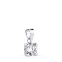 18K COLGANTE ORO BLANCO CON CIRCONITA 5MM CON 4 GARRAS. ANCHO: 5,5 MM.