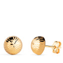 18K PENDIENTES ORO AMARILLO MEDIA BOLA TALLADA HUECA. ANCHO: 8 MM. CIERRE PRESION 18K PENDIENTES ORO AMARILLO MEDIA BOLA TALLADA HUECA. ANCHO: 8 MM. CIERRE PRESION