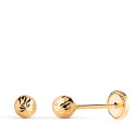 18K PENDIENTES ORO AMARILLO BOLA TALLADA HUECA. ANCHO: 4 MM. CIERRE TUERCA 18K PENDIENTES ORO AMARILLO BOLA TALLADA HUECA. ANCHO: 4 MM. CIERRE TUERCA