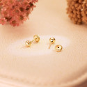 18K PENDIENTES ORO AMARILLO BOLA TALLADA HUECA. ANCHO: 4 MM. CIERRE TUERCA 18K PENDIENTES ORO AMARILLO BOLA TALLADA HUECA. ANCHO: 4 MM. CIERRE TUERCA