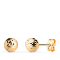 18K PENDIENTES ORO AMARILLO BOLA TALLADA HUECA. ANCHO: 6 MM. CIERRE PRESION 18K PENDIENTES ORO AMARILLO BOLA TALLADA HUECA. ANCHO: 6 MM. CIERRE PRESION
