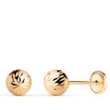 18K PENDIENTES ORO AMARILLO BOLA TALLADA HUECA. ANCHO: 6 MM. CIERRE TUERCA 18K PENDIENTES ORO AMARILLO BOLA TALLADA HUECA. ANCHO: 6 MM. CIERRE TUERCA