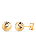18K PENDIENTES ORO AMARILLO BOLA TALLADA HUECA. ANCHO: 7 MM. CIERRE PRESION 18K PENDIENTES ORO AMARILLO BOLA TALLADA HUECA. ANCHO: 7 MM. CIERRE PRESION