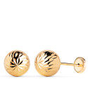 18K PENDIENTES ORO AMARILLO BOLA TALLADA HUECA. ANCHO: 8 MM. CIERRE TUERCA 18K PENDIENTES ORO AMARILLO BOLA TALLADA HUECA. ANCHO: 8 MM. CIERRE TUERCA
