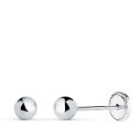 18K PENDIENTES ORO BLANCO BOLA LISA BRILLA HUECA. ANCHO: 4 MM. CIERRE TUERCA 18K PENDIENTES ORO BLANCO BOLA LISA BRILLA HUECA. ANCHO: 4 MM. CIERRE TUERCA