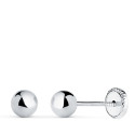 18K PENDIENTES ORO BLANCO BOLA LISA BRILLA HUECA. ANCHO: 5 MM. CIERRE TUERCA 18K PENDIENTES ORO BLANCO BOLA LISA BRILLA HUECA. ANCHO: 5 MM. CIERRE TUERCA