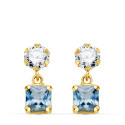 18K PENDIENTES ORO AMARILLO DOS CUERPOS CON CIRCONITA Y AGUA MARINA CUADRADA 14 X 5MM. CIERRE PRESION 18K PENDIENTES ORO AMARILLO DOS CUERPOS CON CIRCONITA Y AGUA MARINA CUADRADA 14 X 5MM. CIERRE PRESION