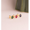 18K PENDIENTES ORO AMARILLO GOTA PIEDRA VERDE BORDES BOLITAS. MEDIDA: 7 X5 MM. CIERRE PRESION 18K PENDIENTES ORO AMARILLO GOTA PIEDRA VERDE BORDES BOLITAS. MEDIDA: 7 X5 MM. CIERRE PRESION