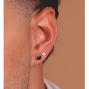18K PENDIENTES ORO AMARILLO CHATON CON CIRCONITA NEGRA. ANCHO: 6,2 MM. CIERRE PRESION 18K PENDIENTES ORO AMARILLO CHATON CON CIRCONITA NEGRA. ANCHO: 6,2 MM. CIERRE PRESION