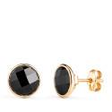 18K PENDIENTES ORO AMARILLO CHATON CON CIRCONITA NEGRA. ANCHO: 8,5 MM. CIERRE PRESION 18K PENDIENTES ORO AMARILLO CHATON CON CIRCONITA NEGRA. ANCHO: 8,5 MM. CIERRE PRESION