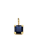 18K COLGANTE ORO AMARILLO CUADRADO CON GARRAS Y PIEDRA COLOR AZUL DE 6,5 X 6,5 MM. 18K COLGANTE ORO AMARILLO CUADRADO CON GARRAS Y PIEDRA COLOR AZUL DE 6,5 X 6,5 MM.