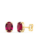 18K PENDIENTES ORO AMARILLO OVAL PIEDRA ROJA 7 X 5 MM. CIERRE PRESION 18K PENDIENTES ORO AMARILLO OVAL PIEDRA ROJA 7 X 5 MM. CIERRE PRESION