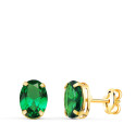 18K PENDIENTES ORO AMARILLO OVAL PIEDRA VERDE 7 X 5 MM. CIERRE PRESION 18K PENDIENTES ORO AMARILLO OVAL PIEDRA VERDE 7 X 5 MM. CIERRE PRESION
