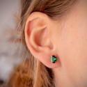 18K PENDIENTES ORO AMARILLO OVAL PIEDRA VERDE 7 X 5 MM. CIERRE PRESION 18K PENDIENTES ORO AMARILLO OVAL PIEDRA VERDE 7 X 5 MM. CIERRE PRESION