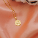 18K MEDALLA ORO AMARILLO MEDUSA CON BORDE DE GRECA MATIZADA 15 MM 18K MEDALLA ORO AMARILLO MEDUSA CON BORDE DE GRECA MATIZADA 15 MM