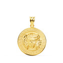 18K MEDALLA ORO AMARILLO MEDUSA CON BORDE DE GRECA MATIZADA 20 MM 18K MEDALLA ORO AMARILLO MEDUSA CON BORDE DE GRECA MATIZADA 20 MM