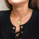 18K MEDALLA ORO AMARILLO MEDUSA CON BORDE CALADA Y GRECA MATIZADA 20 MM 18K MEDALLA ORO AMARILLO MEDUSA CON BORDE CALADA Y GRECA MATIZADA 20 MM
