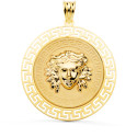 18K MEDALLA ORO AMARILLO MEDUSA CON BORDE CALADA Y GRECA MATIZADA 33 MM 18K MEDALLA ORO AMARILLO MEDUSA CON BORDE CALADA Y GRECA MATIZADA 33 MM