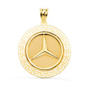 18K MEDALLA ORO AMARILLO ESTRELLA TRES PUNTAS CON BORDE DE GRECA CALADA. 27 MM 18K MEDALLA ORO AMARILLO ESTRELLA TRES PUNTAS CON BORDE DE GRECA CALADA. 27 MM