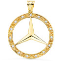 18K MEDALLA ORO AMARILLO ESTRELLA CON CERCO Y CIRCONITA 35 MM 18K MEDALLA ORO AMARILLO ESTRELLA CON CERCO Y CIRCONITA 35 MM