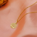 18K MEDALLA ORO AMARILLO ARBOL DE LA VIDA MATIZADA y BRILLO 16 MM 18K MEDALLA ORO AMARILLO ARBOL DE LA VIDA MATIZADA y BRILLO 16 MM