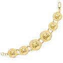 18K PULSERA ORO AMARILLO CON MEDUSAS DE 25 Y 20 MM EN BRILLO LARGO 20.5 CM 18K PULSERA ORO AMARILLO CON MEDUSAS DE 25 Y 20 MM EN BRILLO LARGO 20.5 CM
