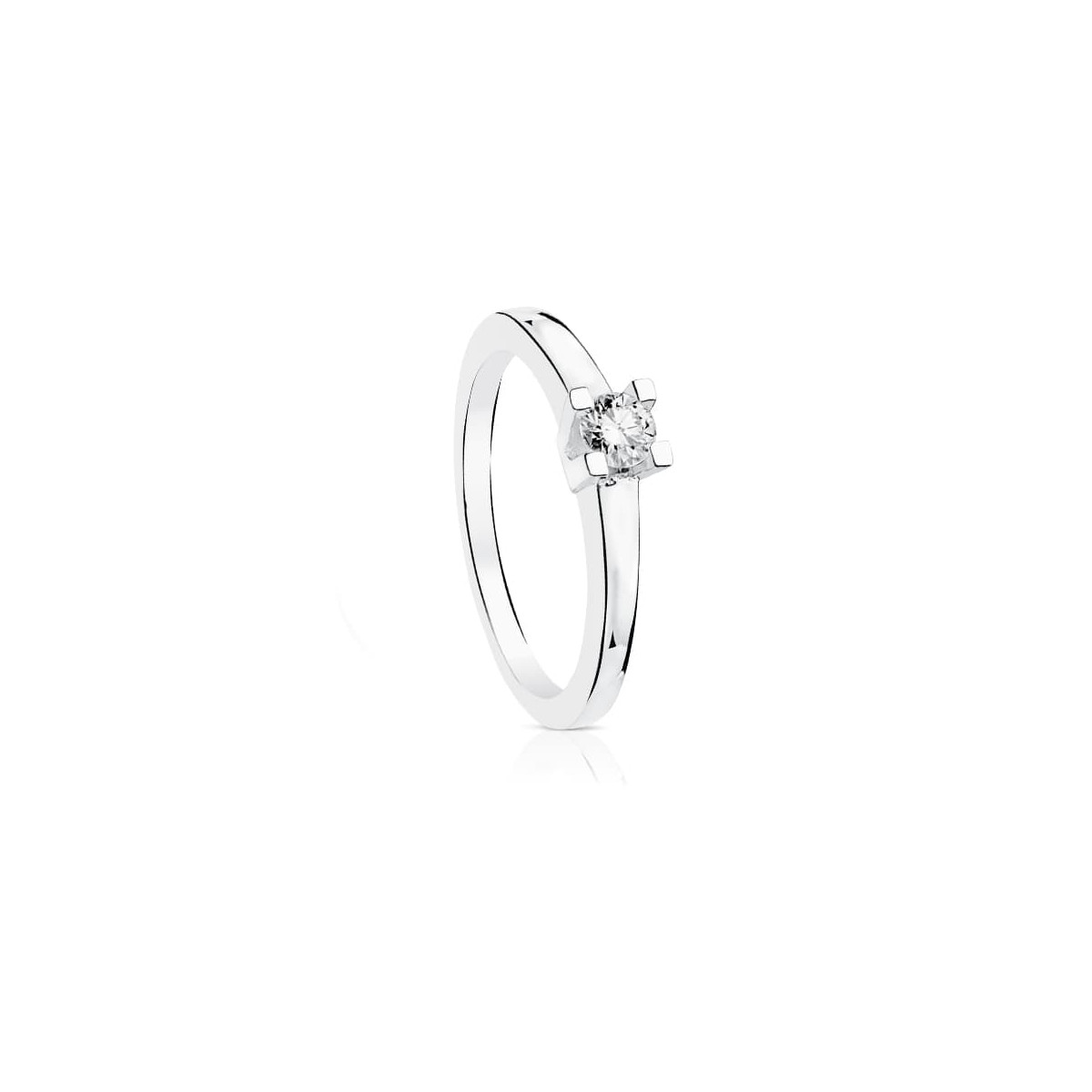 18K SOLITARIO ORO BLANCO DIAMANTE NATURAL TALLA BRILLANTE 0.200 QTS. SI-H