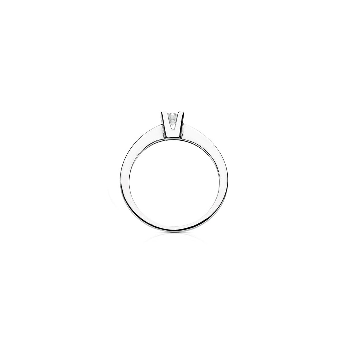 18K SOLITARIO ORO BLANCO DIAMANTE NATURAL TALLA BRILLANTE 0.200 QTS. SI-H