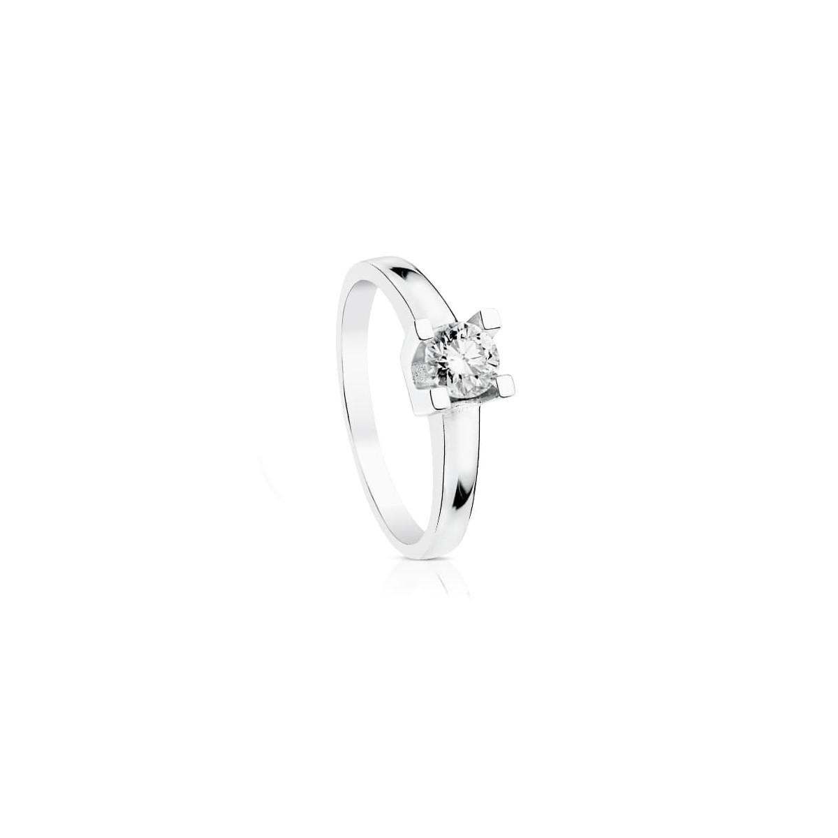 18K SOLITARIO ORO BLANCO DIAMANTE NATURAL TALLA BRILLANTE 0.300 QTS. SI-H
