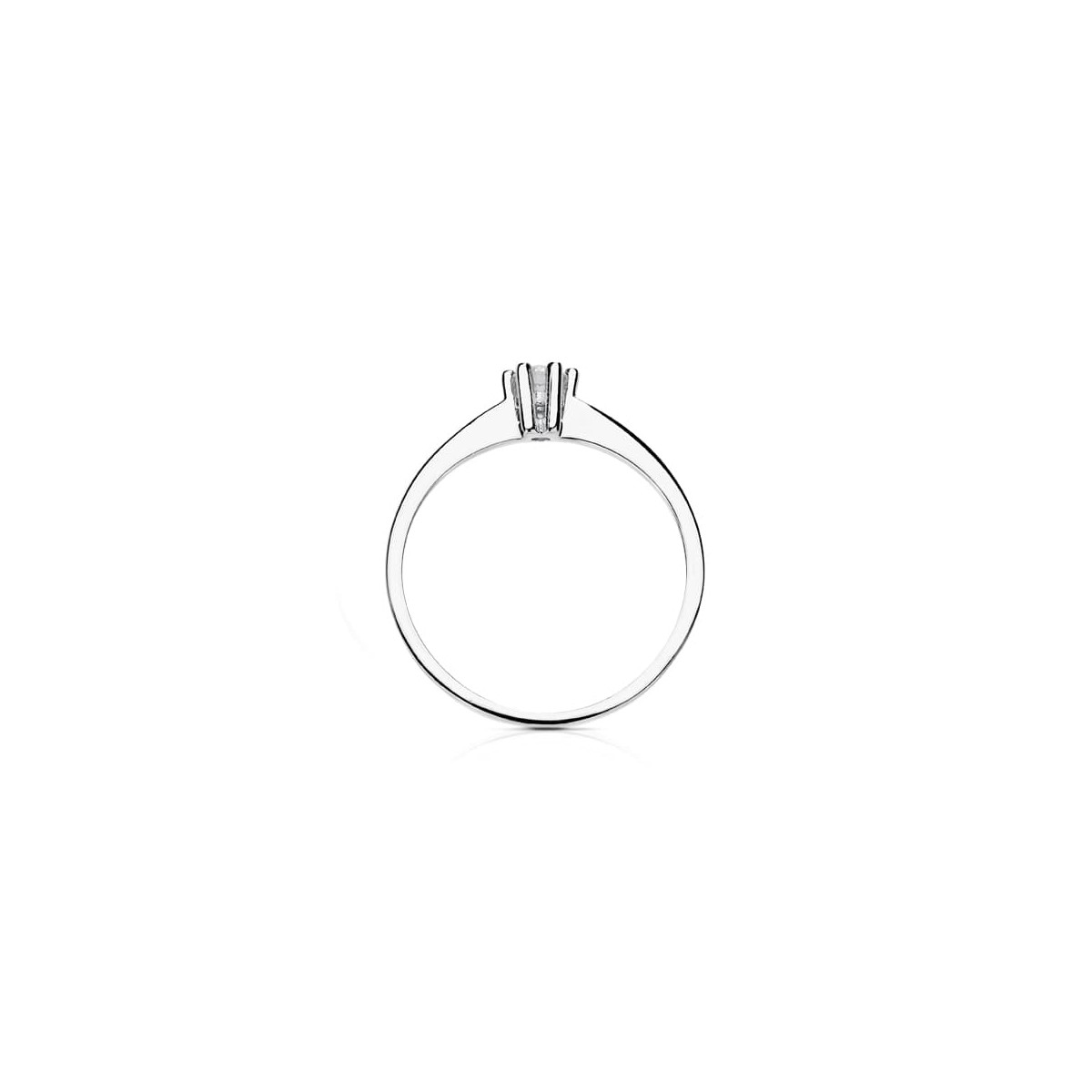 18K SOLITARIO DIAMANTE NATURAL TALLA BRILLANTE ORO BLANCO 0.100 QTS. SI-H