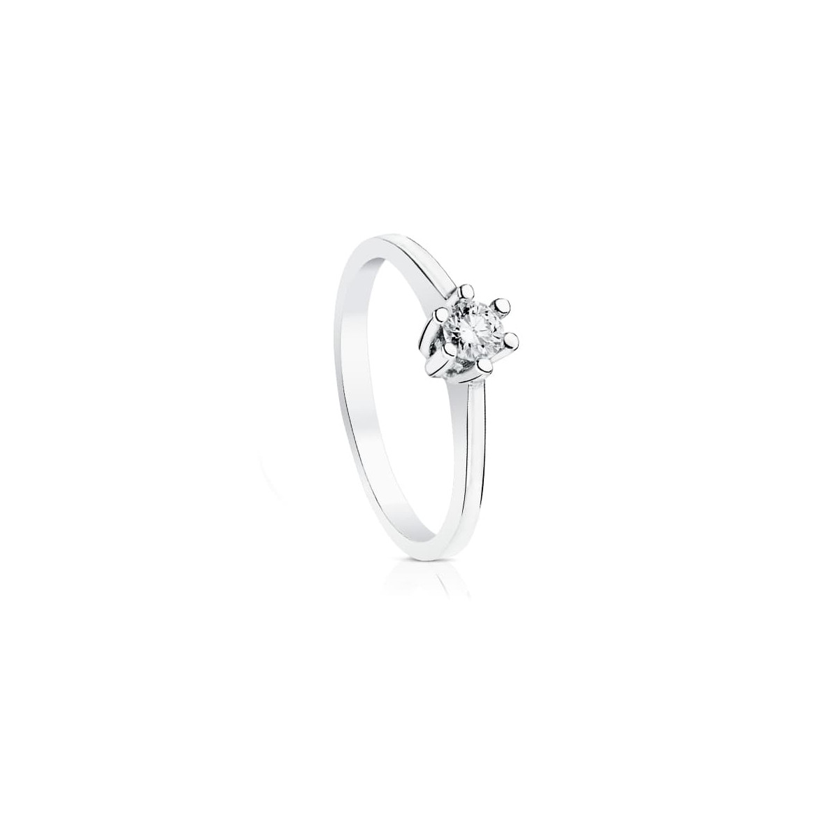 18K SOLITARIO DIAMANTE NATURAL TALLA BRILLANTE ORO BLANCO 0.200 QTS. SI-H