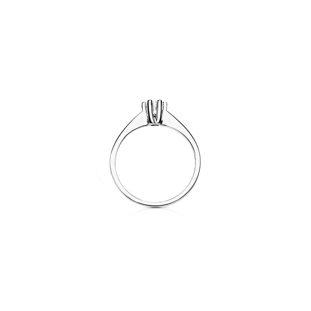 18K SOLITARIO DIAMANTE NATURAL TALLA BRILLANTE ORO BLANCO 0.200 QTS. SI-H