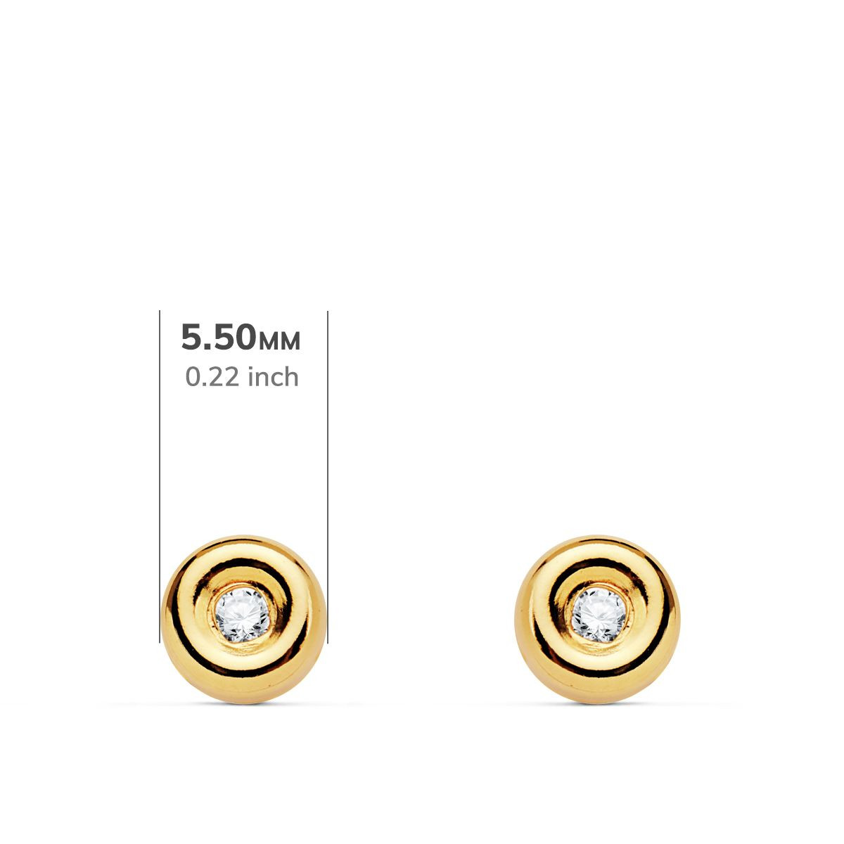 18K PENDIENTES CHATON ORO AMARILLO DIAMANTES LABORATORIO 0,040 QTS VS2-G. MEDIDA: 5,5 X 5,5 MM. CIERRE PRESION