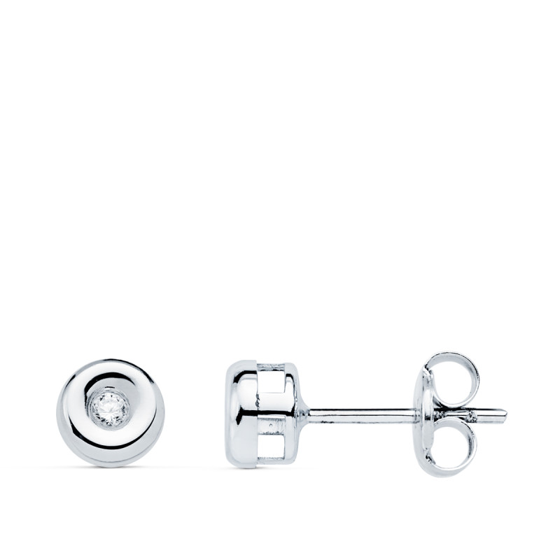 18K PENDIENTES CHATON ORO BLANCO DIAMANTES LABORATORIO 0,030 QTS VS2-G. MEDIDA: 4,8 X 4,8 MM. CIERRE PRESION