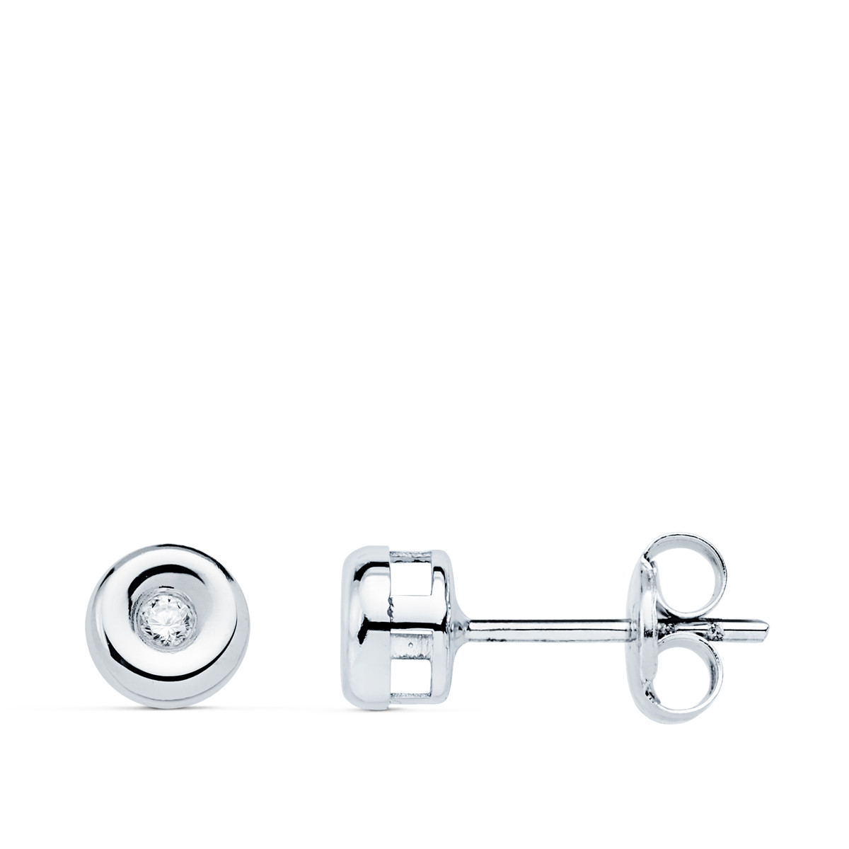 18K PENDIENTES CHATON ORO BLANCO DIAMANTES LABORATORIO 0,030 QTS VS2-G. MEDIDA: 4,8 X 4,8 MM. CIERRE PRESION
