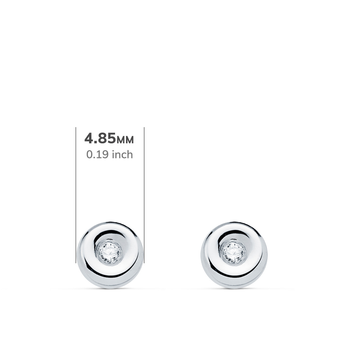 18K PENDIENTES CHATON ORO BLANCO DIAMANTES LABORATORIO 0,030 QTS VS2-G. MEDIDA: 4,8 X 4,8 MM. CIERRE PRESION