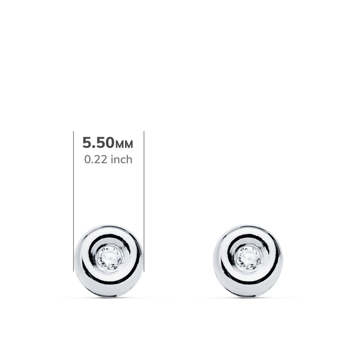 18K PENDIENTES CHATON ORO BLANCO DIAMANTES LABORATORIO 0,040 QTS VS2-G. MEDIDA: 5,5 X 5,5 MM. CIERRE PRESION