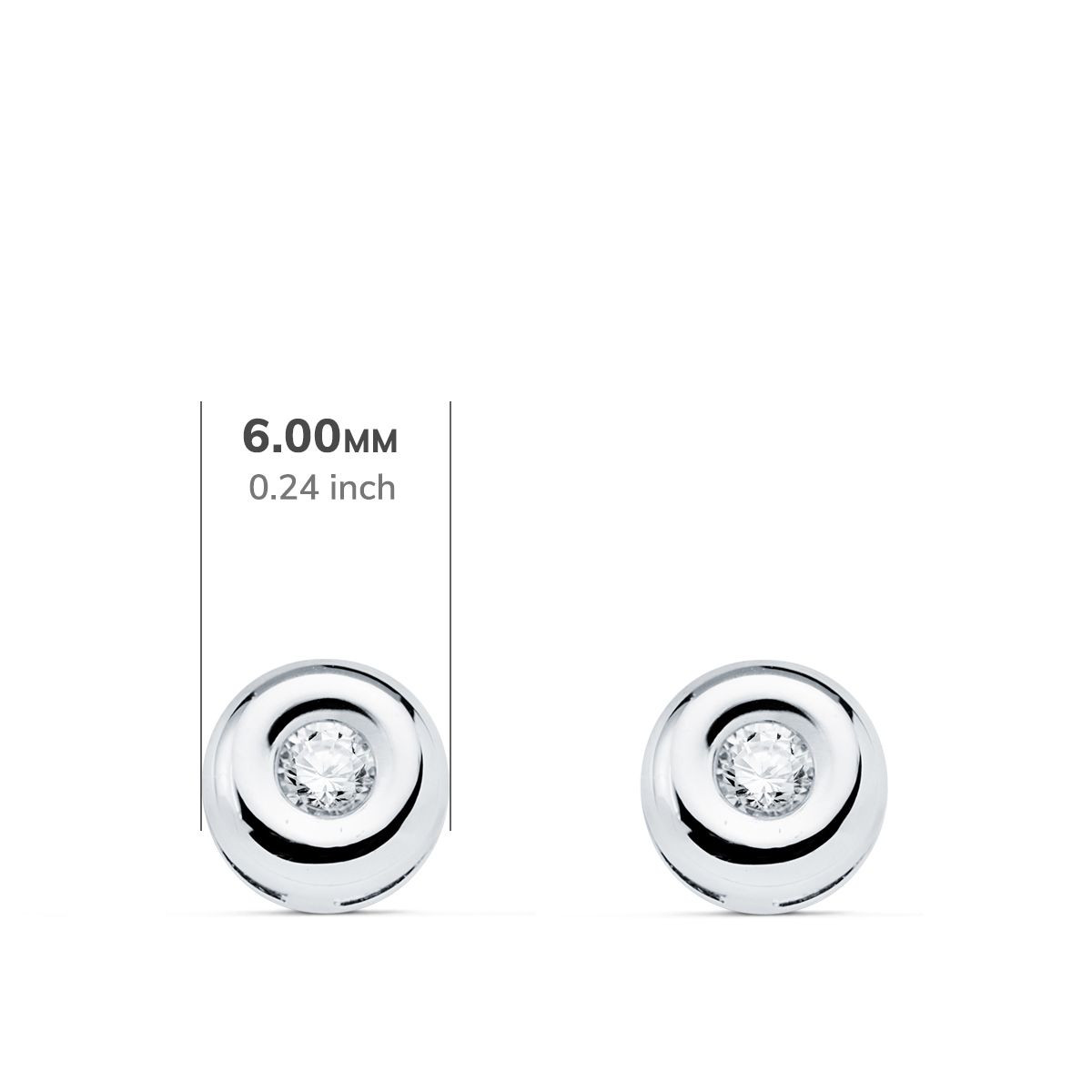 18K PENDIENTES CHATON ORO BLANCO DIAMANTES LABORATORIO 0,100 QTS VS2-G. MEDIDA: 6 X 6 MM. CIERRE PRESION