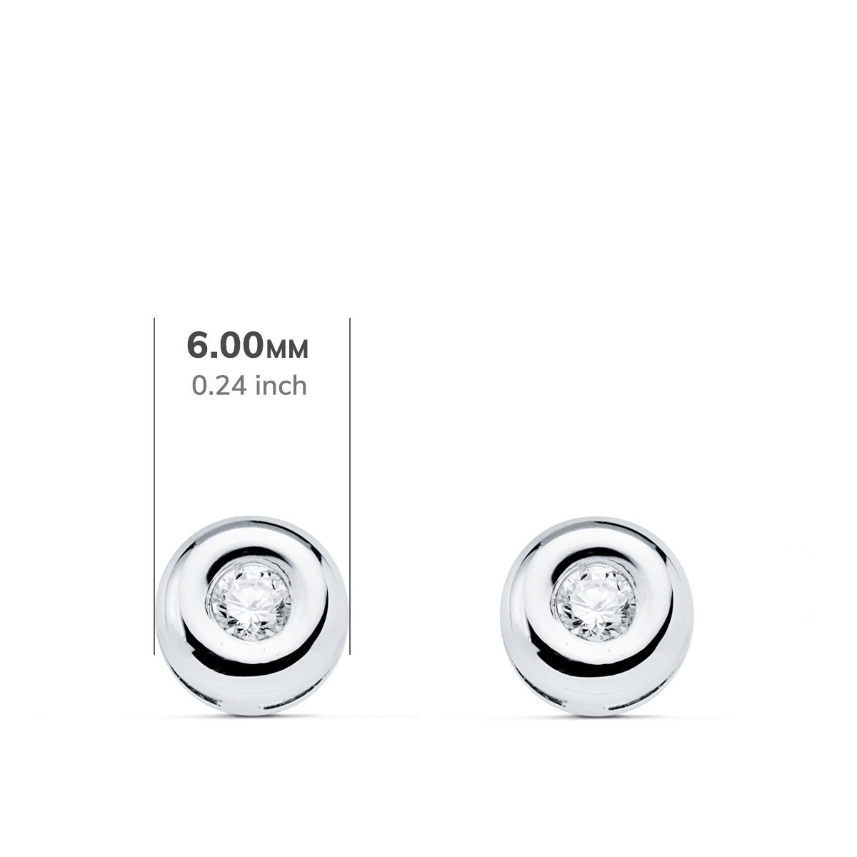 18K PENDIENTES CHATON ORO BLANCO DIAMANTES LABORATORIO 0,140 QTS VS2-G. MEDIDA: 5,5 X 5,5 MM. CIERRE PRESION