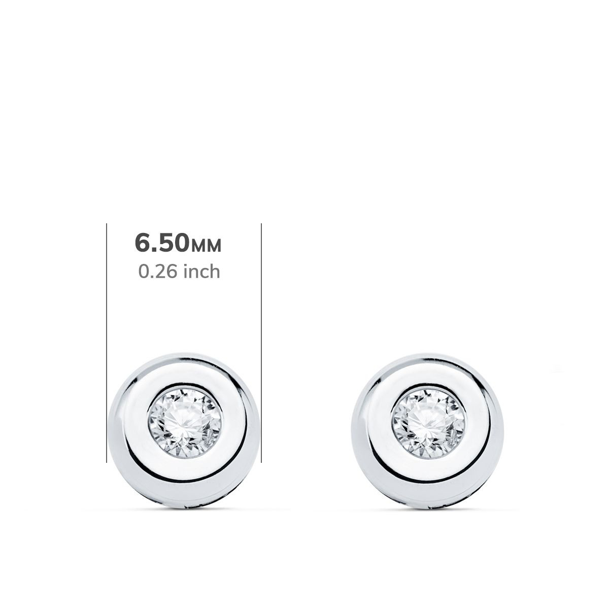 18K PENDIENTES CHATON ORO BLANCO DIAMANTES LABORATORIO 0,200 QTS VS2-G. MEDIDA: 6,5 X 6,5 MM. CIERRE PRESION