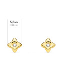 18K PENDIENTES ORO AMARILLO ESTRELLA DIAMANTES LABORATORIO 0,040 QT VS2-G. MEDIDA: 5,5X5,5 MM. CIERRE PRESION