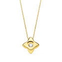 18K GARGANTILLA ORO AMARILLO ESTRELLA 5,5MM DIAMANTE LABORATORIO 0,020 QT. G-VS2. CADENA 42CM