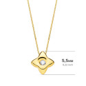 18K GARGANTILLA ORO AMARILLO ESTRELLA 5,5MM DIAMANTE LABORATORIO 0,020 QT. G-VS2. CADENA 42CM