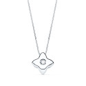 18K GARGANTILLA ORO BLANCO ESTRELLA 5X5MM DIAMANTE LABORATORIO 0,015 QT. G-VS2. CADENA 42CM