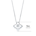 18K GARGANTILLA ORO BLANCO ESTRELLA 5X5MM DIAMANTE LABORATORIO 0,015 QT. G-VS2. CADENA 42CM
