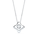 18K GARGANTILLA ORO BLANCO ESTRELLA 6MM CON DIAMANTE LABORATORIO 0,050 QTS. G-VS2. CADENA 42CM