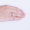 18K ALIANZA O ANILLO  ORO BLANCO 11 DIAMANTES DE LABORATORIO 0,150 QTS. VS2-G   ANCHO 2,7 MM 2,3 MM