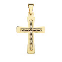 18K CRUZ ORO AMARILLO SIN CRISTO TALLADA. 34 X 22 MM